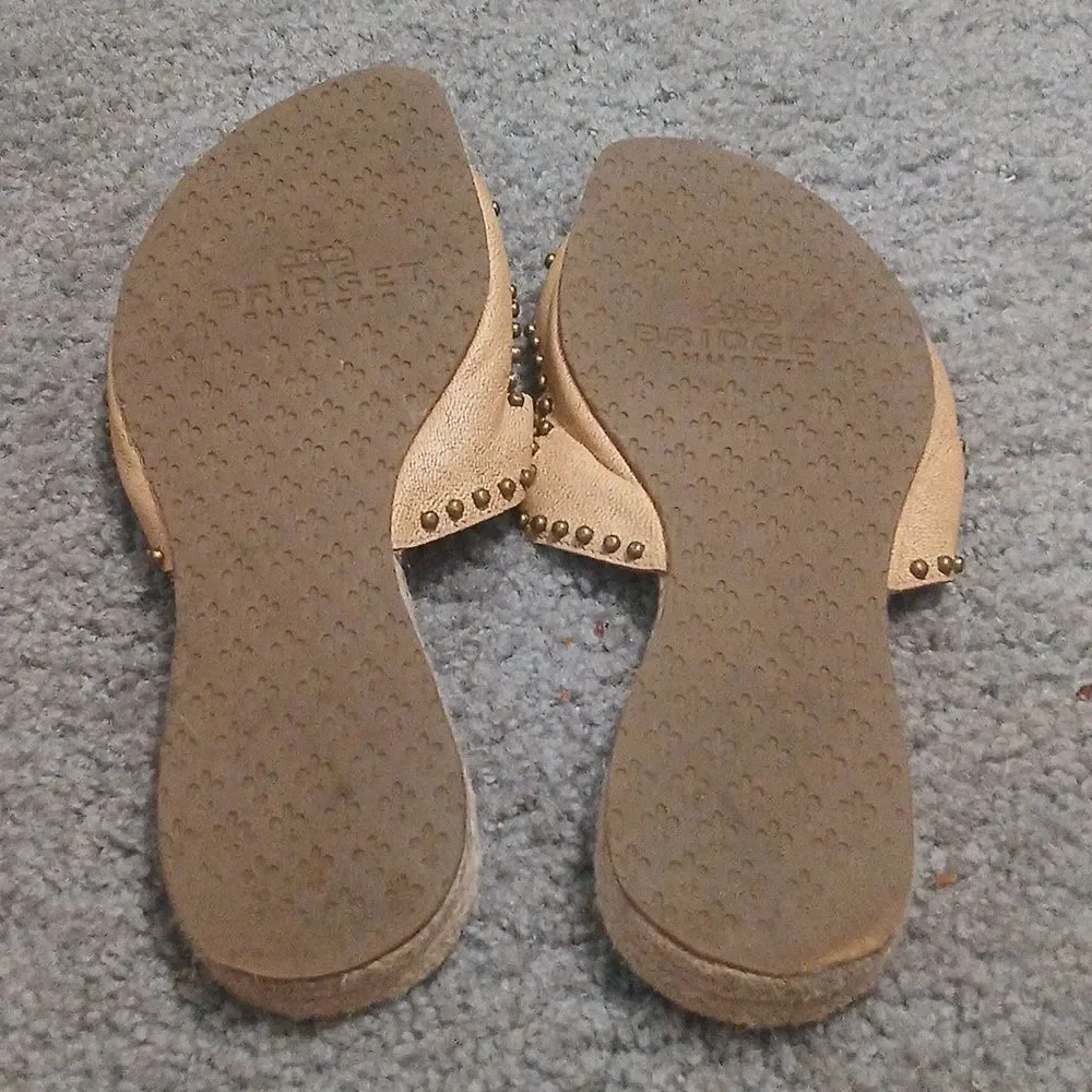 Bridget Shuster  tan cheetah heart slides sandals  Sz 8 EUC - Picture 9 of 11